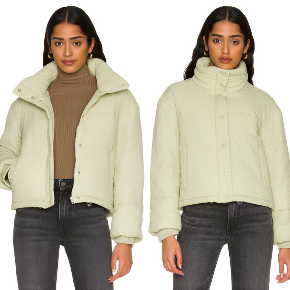 Rails Womens Winter Ezra Short Full Zip Snap Down Puffer Jacket Size S Pistachio